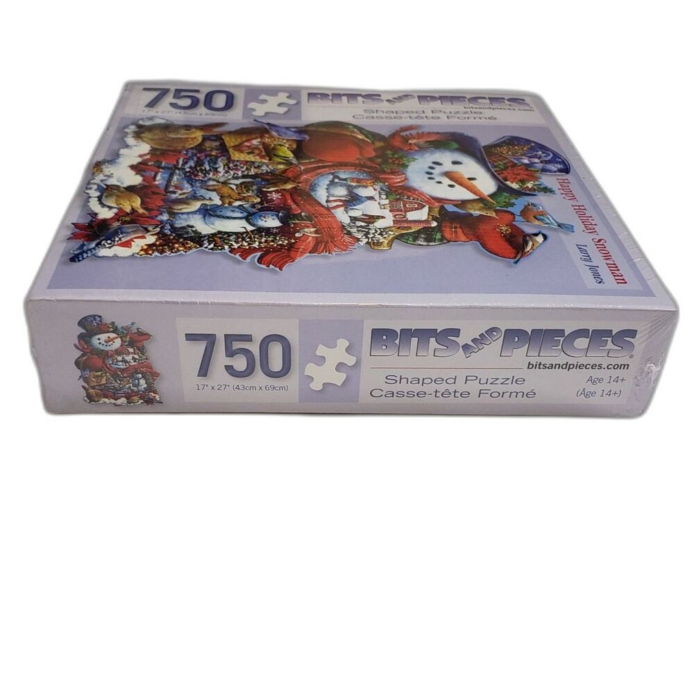 Bits and Pieces Happy Holiday Snowman Shaped Puzzle 750 Pieces NEW - Picture 5 of 6